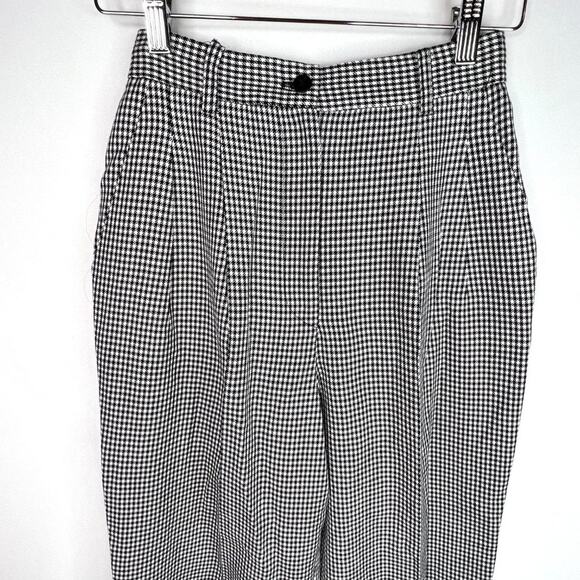 Vintage Casual Corner Houndstooth High Waited Pleat Front Trousers XS - Picture 4 of 11